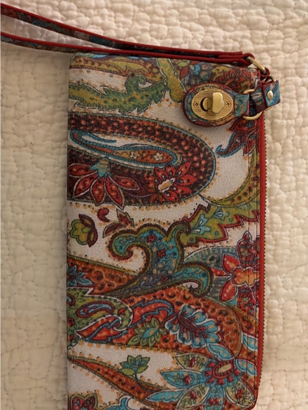 HOBO Orange Zip Pouch with Branded Leather Patch - Picture 6 of 6